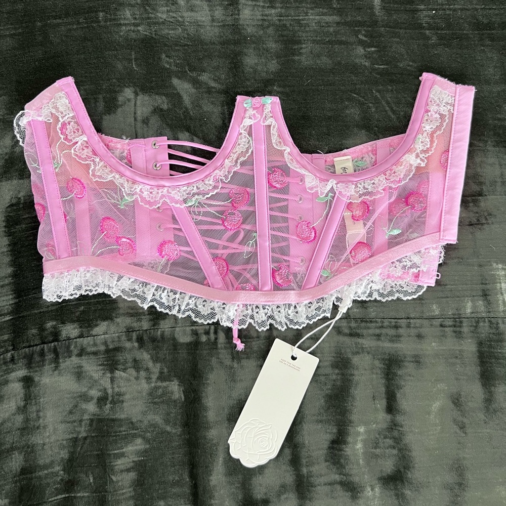 For Love & Lemons Sweet Cherries Corset